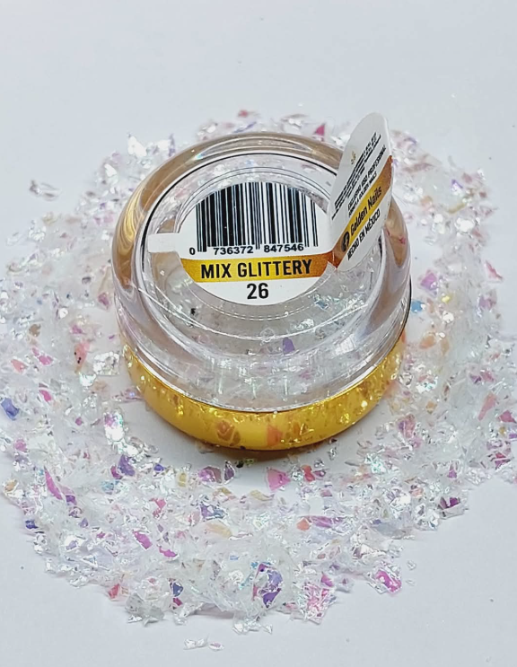 MIX GLITTERY #26 GOLDEN NAILS